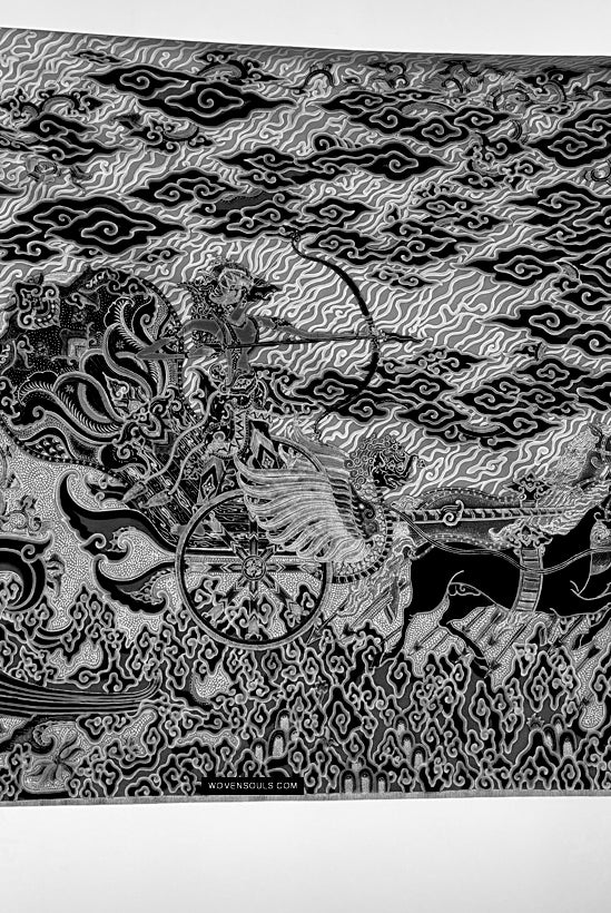 1746 Mahabharata Hindu-Szene in Cirebon Javanese Batik Tulis Art-WOVENSOULS Galerie für antike Textilien und Kunst