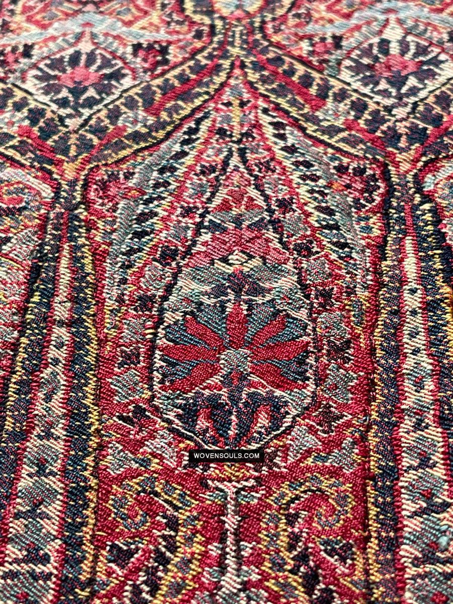 1393 Old Kashmir Sikh Period Pashmina Shawl Fragment-WOVENSOULS Antique Textiles & Art Gallery