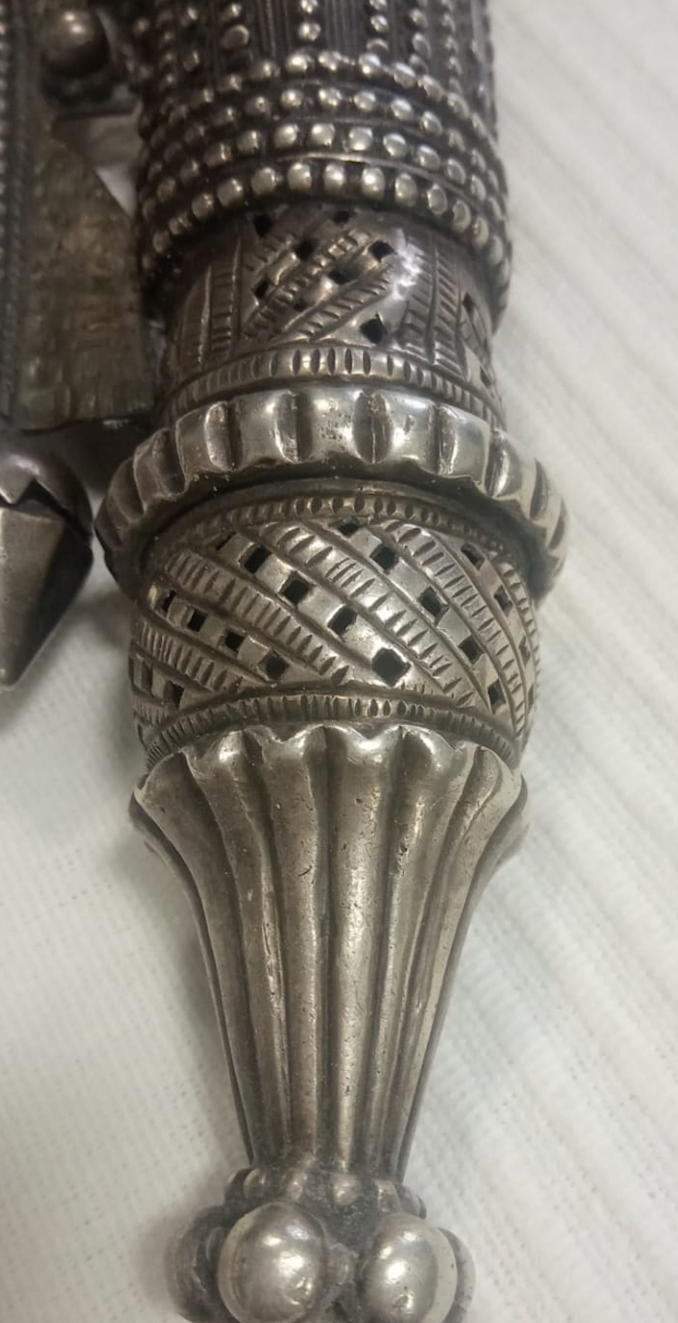 1625 Rare Old Silver Yemen Bedouin Tribal Belt Ornament-WOVENSOULS Antique Textiles & Art Gallery