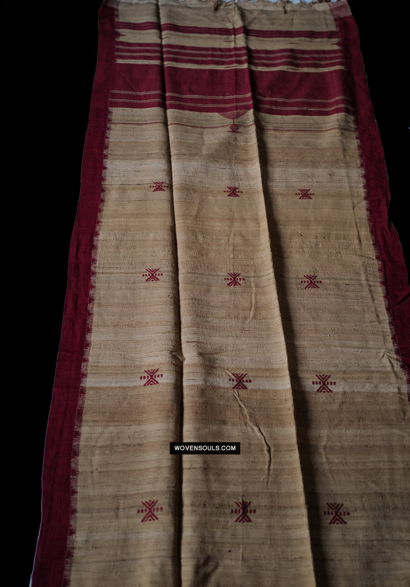 1725 - Orissa Tribal Koraput Kotpad Raw Silk Shawl-WOVENSOULS Antique Textiles & Art Gallery