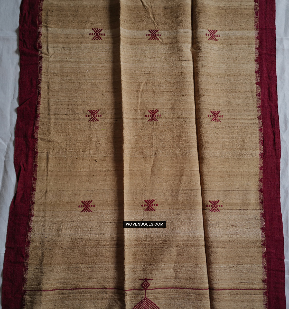 1725 - Orissa Tribal Koraput Kotpad Raw Silk Shawl-WOVENSOULS Antique Textiles & Art Gallery