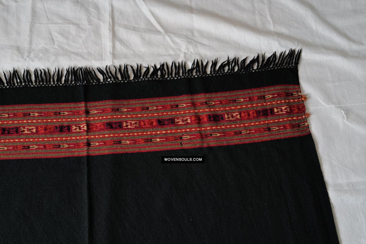 1731 Old Himachal Kinnaur Wool Shawl-WOVENSOULS Antique Textiles & Art Gallery