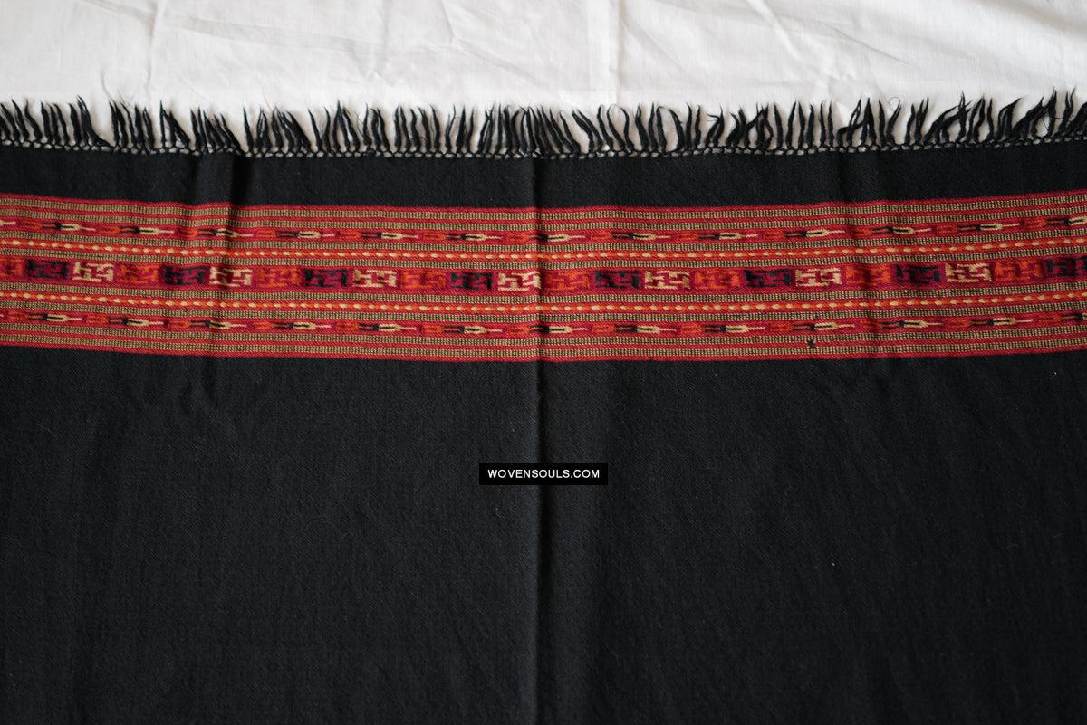 1731 Old Himachal Kinnaur Wool Shawl-WOVENSOULS Antique Textiles & Art Gallery