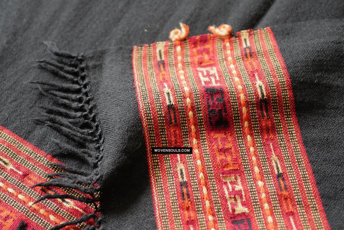 1731 Old Himachal Kinnaur Wool Shawl-WOVENSOULS Antique Textiles & Art Gallery