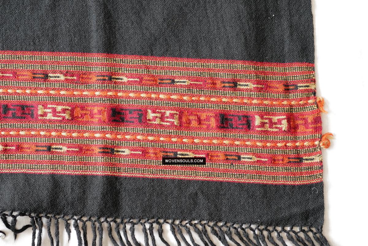 1731 Old Himachal Kinnaur Wool Shawl-WOVENSOULS Antique Textiles & Art Gallery