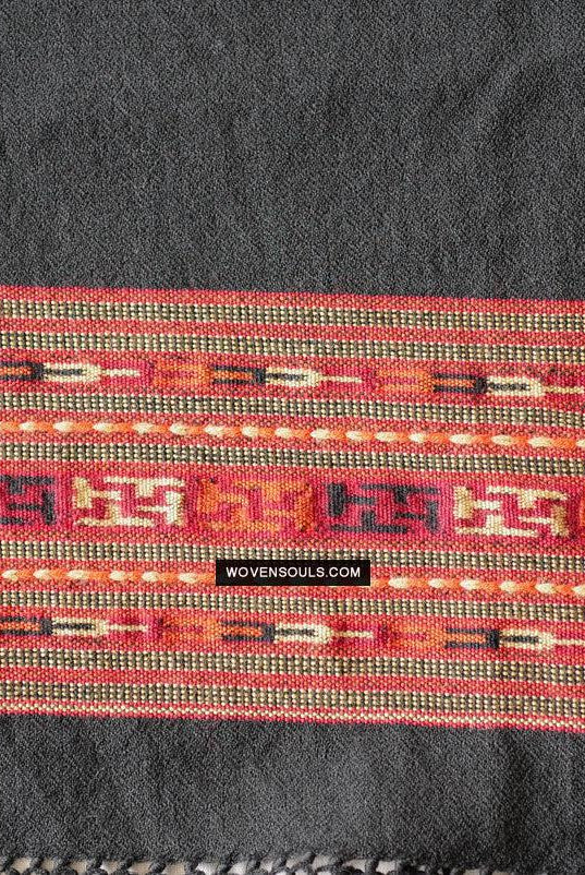 1731 Old Himachal Kinnaur Wool Shawl-WOVENSOULS Antique Textiles & Art Gallery