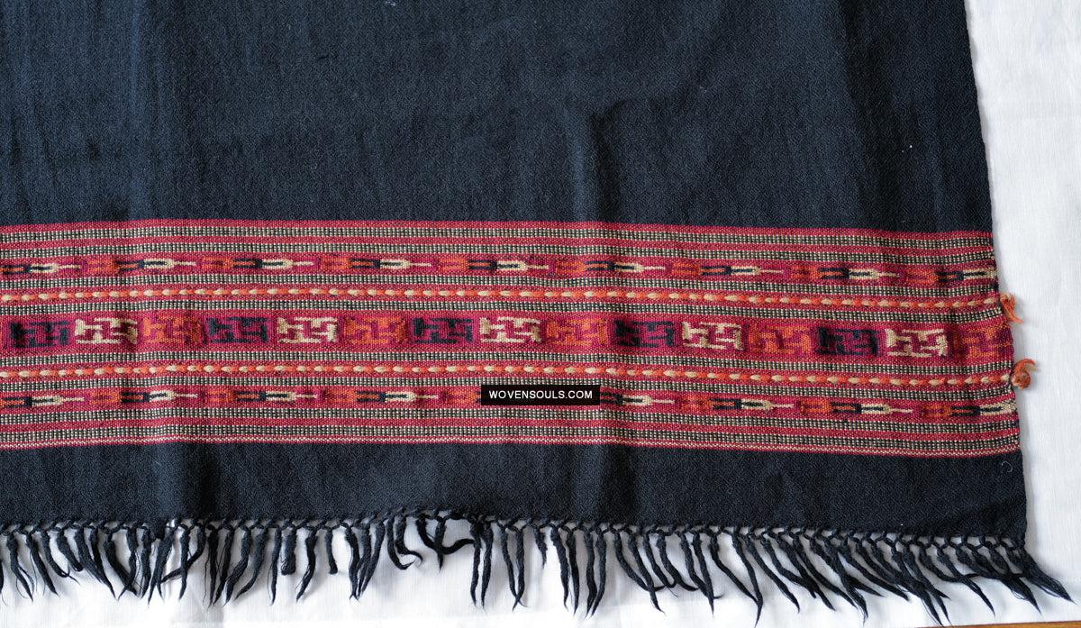 1731 Old Himachal Kinnaur Wool Shawl-WOVENSOULS Antique Textiles & Art Gallery