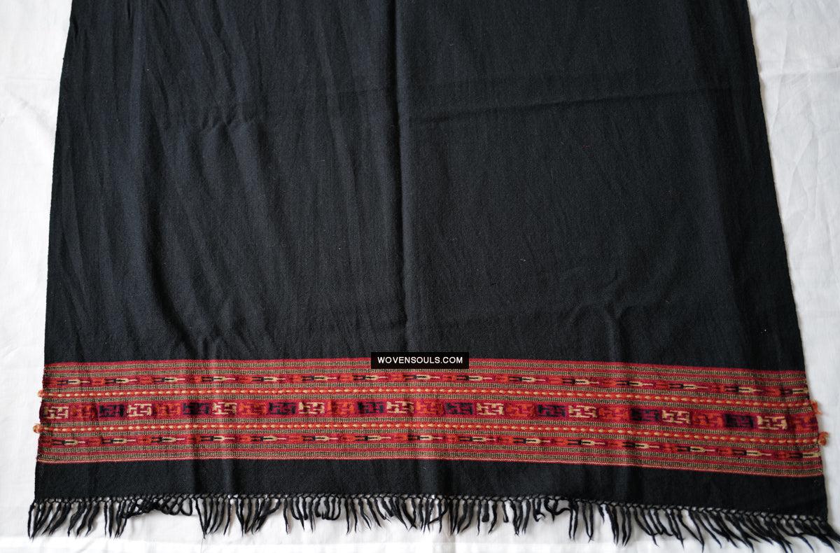 1731 Old Himachal Kinnaur Wool Shawl-WOVENSOULS Antique Textiles & Art Gallery