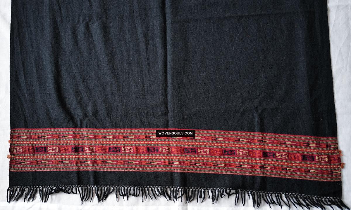 1731 Old Himachal Kinnaur Wool Shawl-WOVENSOULS Antique Textiles & Art Gallery