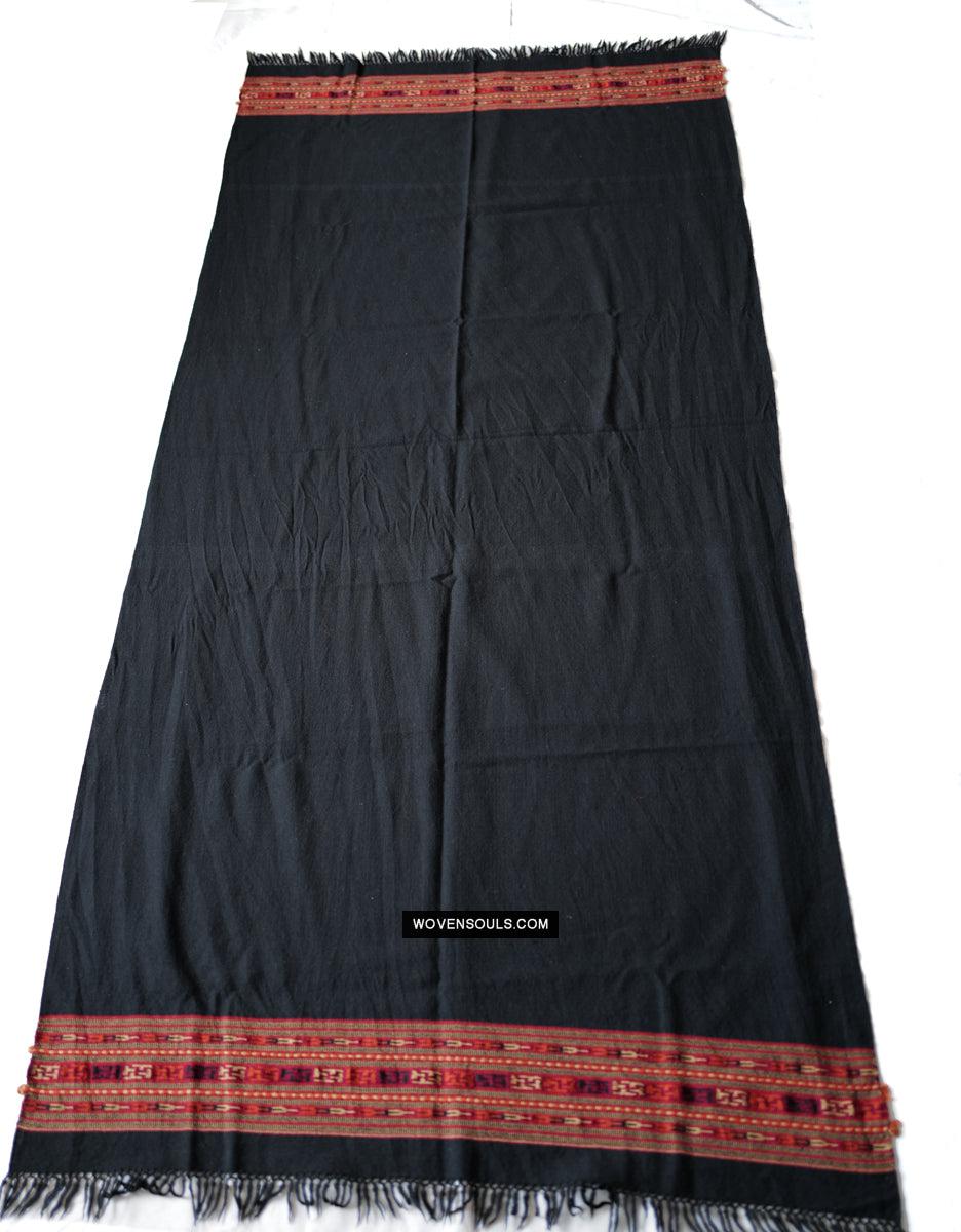 1731 Old Himachal Kinnaur Wool Shawl-WOVENSOULS Antique Textiles & Art Gallery