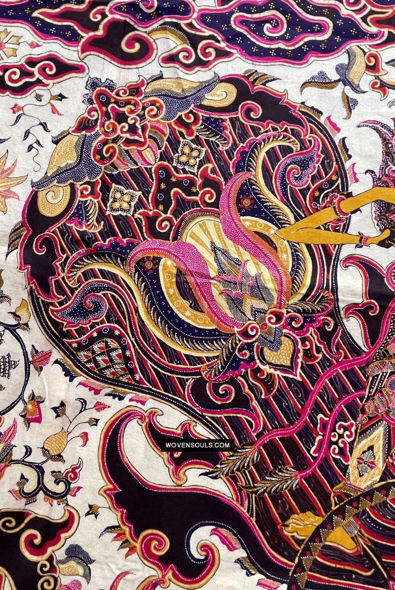 1734 VERKAUFT Mahabharata Hindu-Szene in Cirebon Javanese Batik Tulis Artwork-WOVENSOULS Galerie für antike Textilien und Kunst