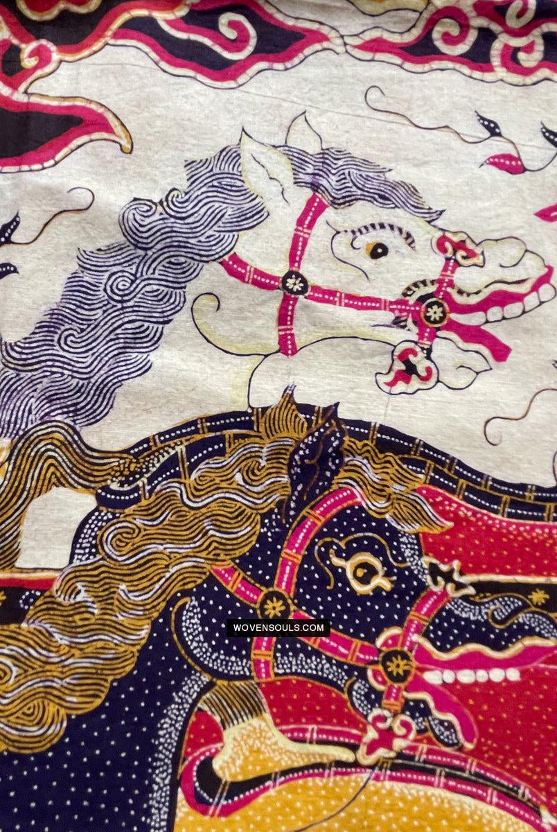 1734 VERKAUFT Mahabharata Hindu-Szene in Cirebon Javanese Batik Tulis Artwork-WOVENSOULS Galerie für antike Textilien und Kunst