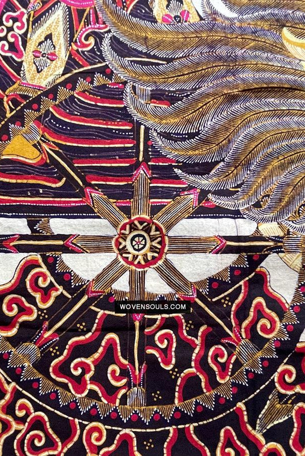 1734 VERKAUFT Mahabharata Hindu-Szene in Cirebon Javanese Batik Tulis Artwork-WOVENSOULS Galerie für antike Textilien und Kunst