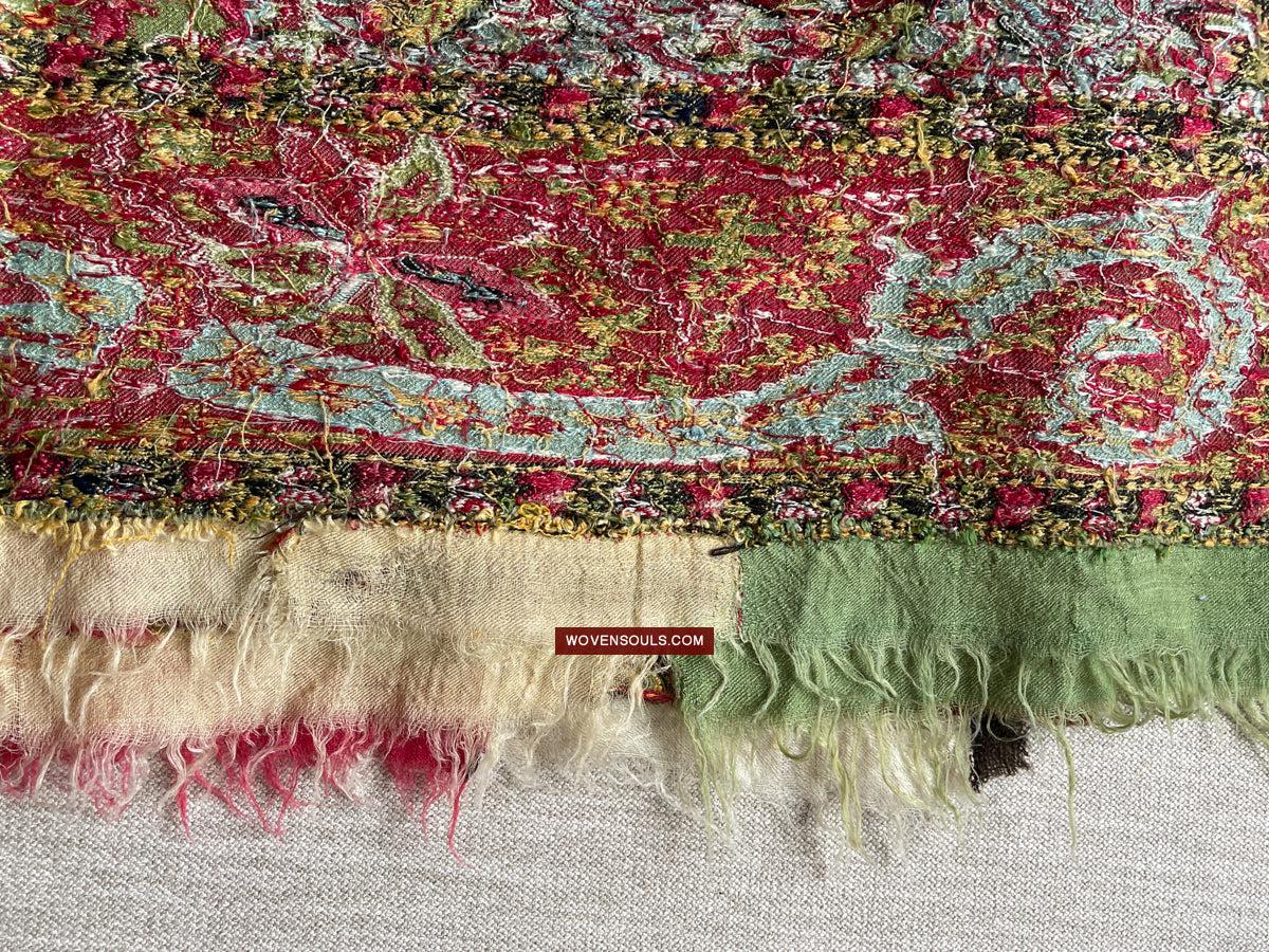 1472 Antique Kashmir Pashmina Moon Shawl-WOVENSOULS Antique Textiles & Art Gallery