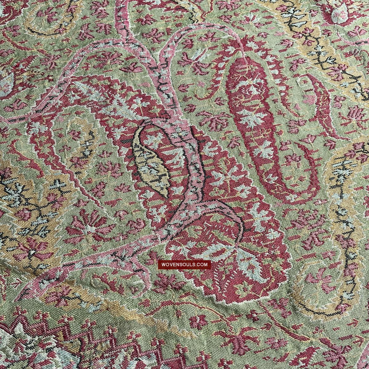 1472 Antique Kashmir Pashmina Moon Shawl-WOVENSOULS Antique Textiles & Art Gallery
