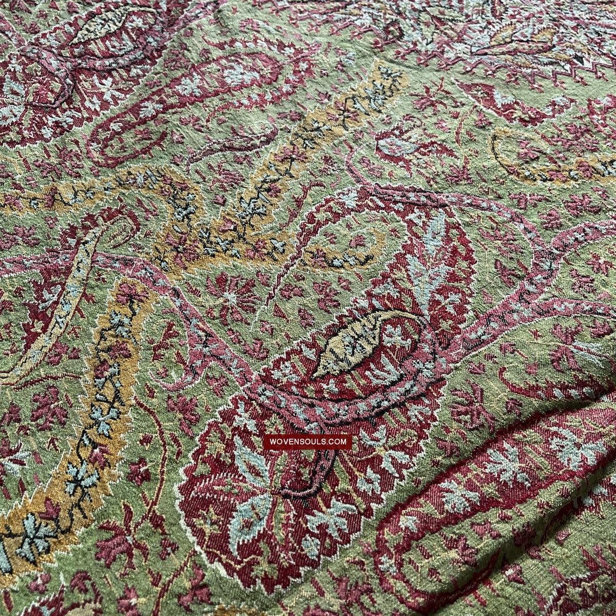 1472 Antique Kashmir Pashmina Moon Shawl-WOVENSOULS Antique Textiles & Art Gallery