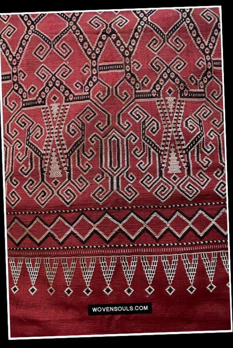 1580 Rare Old Woven Figurative Pua Sungkit with Tree of Life-WOVENSOULS-Antique-Vintage-Textiles-Art-Decor