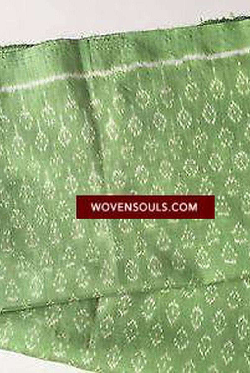 E125 HANDGEWEBTER IKAT-SEIDENSCHAL KRAWATTE-STOLA - ELEGANTES, KLASSISCHES GRÜN-WOVENSOULS-Antike-Vintage-Textilien-Kunst-Dekor