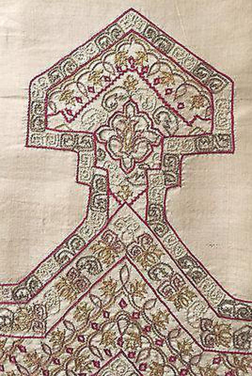 E143 VINTAGE ORISSA EMBROIDERY ON SILK HOME DECOR PANEL - NOW NO LONGER MADE-WOVENSOULS-Antique-Vintage-Textiles-Art-Decor