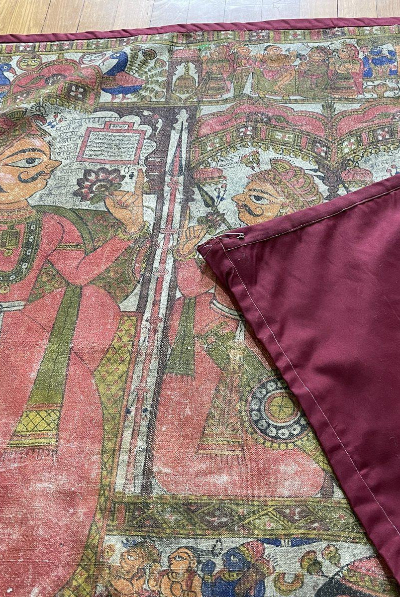 656 Old Pabuji Ki Phad - Una grande sezione - Pittura popolare indiana Arte Rajasthan-WOVENSOULS-Arredamento artistico-tessile-vintage-antico