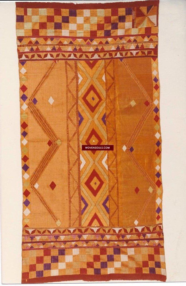 Lot 11 - 814 Phulkari Bagh Textile - Rare Pattern SOLD-WOVENSOULS-Antique-Vintage-Textiles-Art-Decor