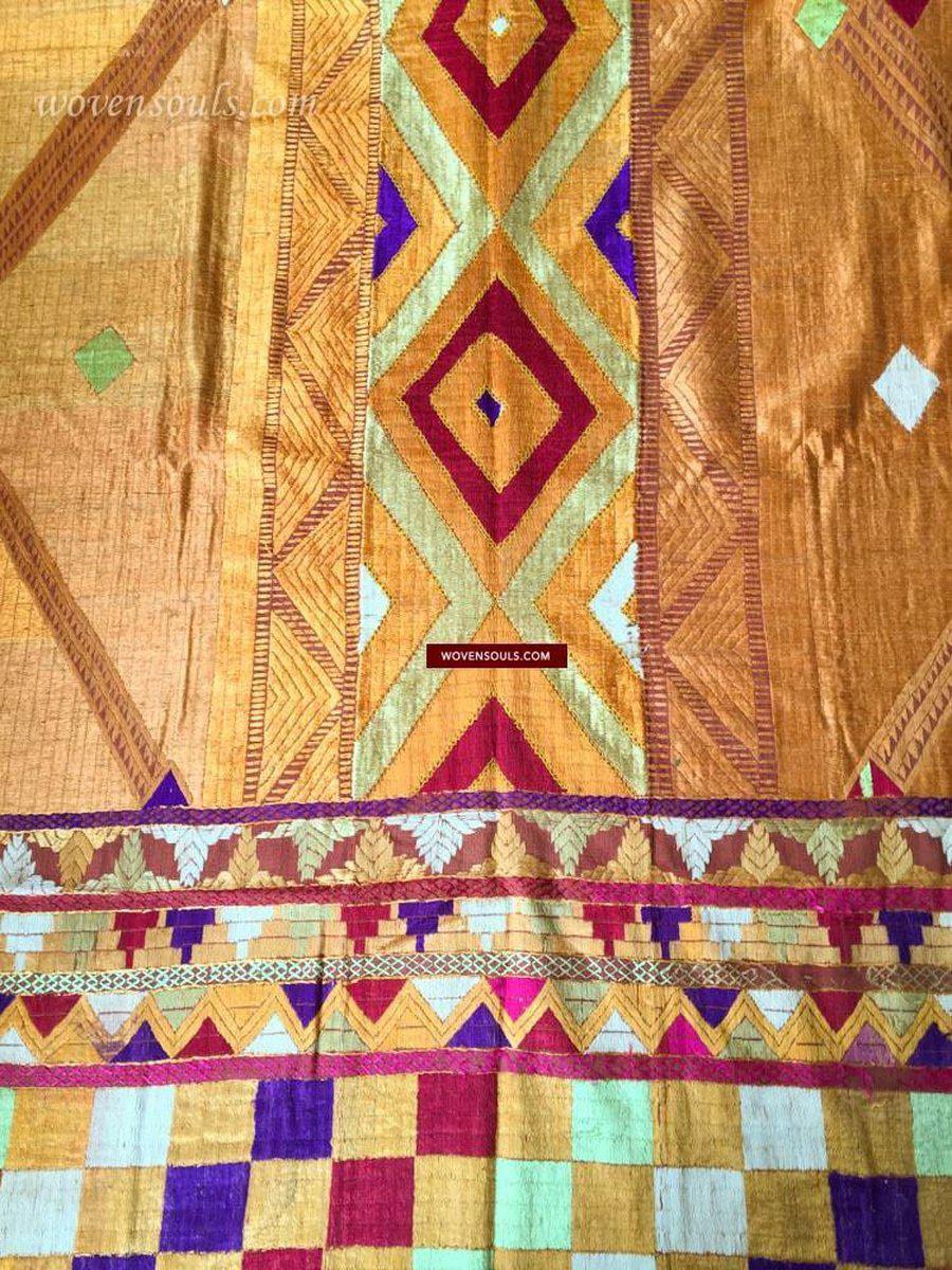 Lot 11 - 814 Phulkari Bagh Textile - Rare Pattern SOLD-WOVENSOULS-Antique-Vintage-Textiles-Art-Decor