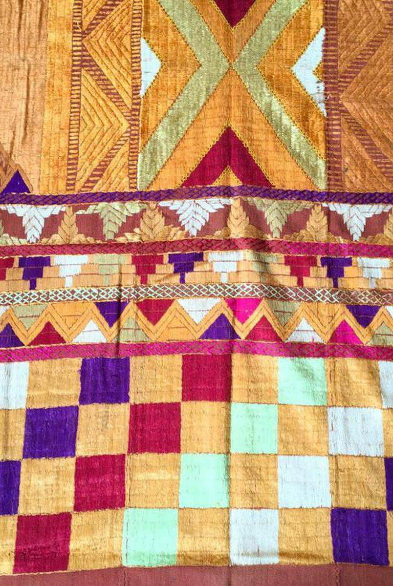 Lot 11 - 814 Phulkari Bagh Textile - Rare Pattern SOLD-WOVENSOULS-Antique-Vintage-Textiles-Art-Decor