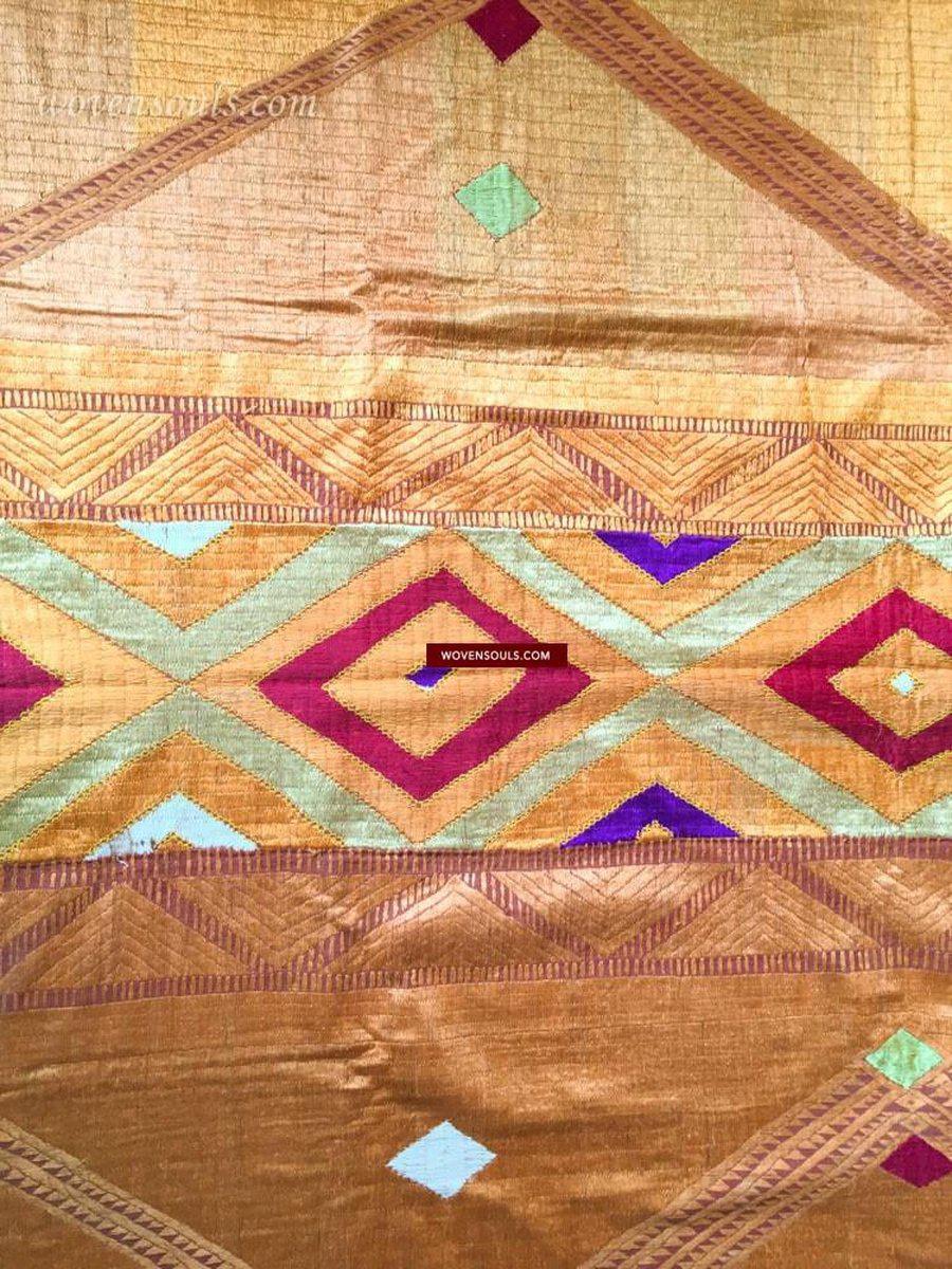 Lot 11 - 814 Phulkari Bagh Textile - Rare Pattern SOLD-WOVENSOULS-Antique-Vintage-Textiles-Art-Decor