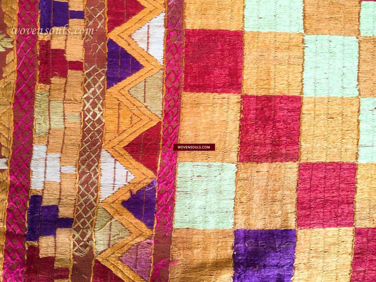 Lot 11 - 814 Phulkari Bagh Textile - Rare Pattern SOLD-WOVENSOULS-Antique-Vintage-Textiles-Art-Decor