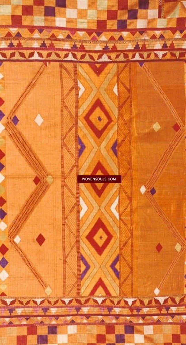 Lot 11 - 814 Phulkari Bagh Textile - Rare Pattern SOLD-WOVENSOULS-Antique-Vintage-Textiles-Art-Decor