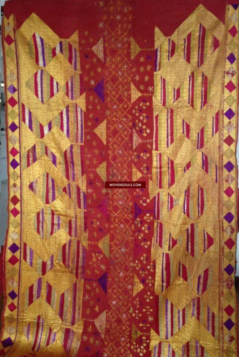 LOT 18 - 714 Sarpallu Phulkari Bagh SOLD-WOVENSOULS-Antique-Vintage-Textiles-Art-Decor