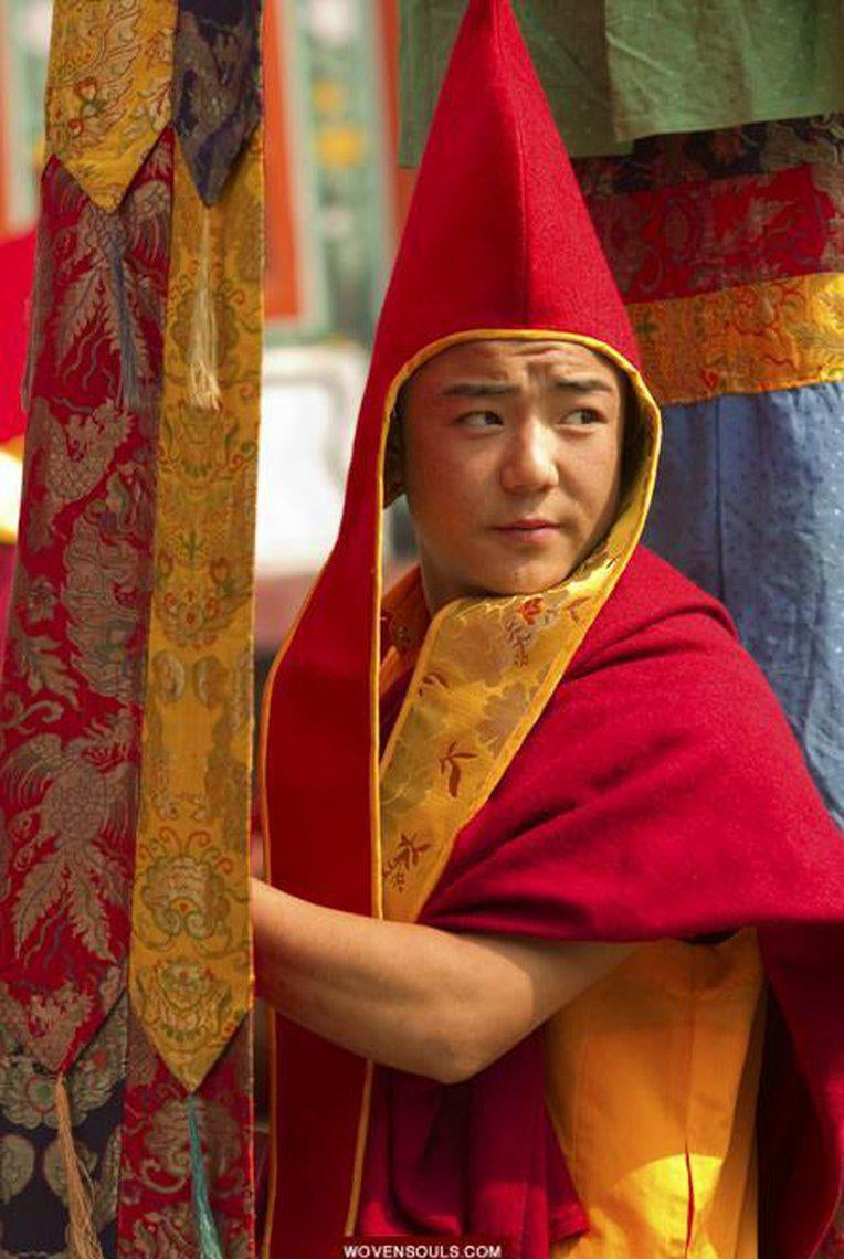 Portraits Buddhist Monks-WOVENSOULS-Antique-Vintage-Textiles-Art-Decor