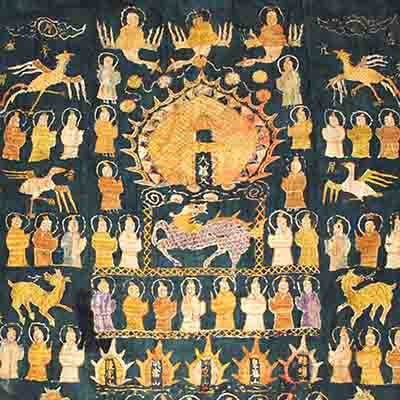 antique art with red color