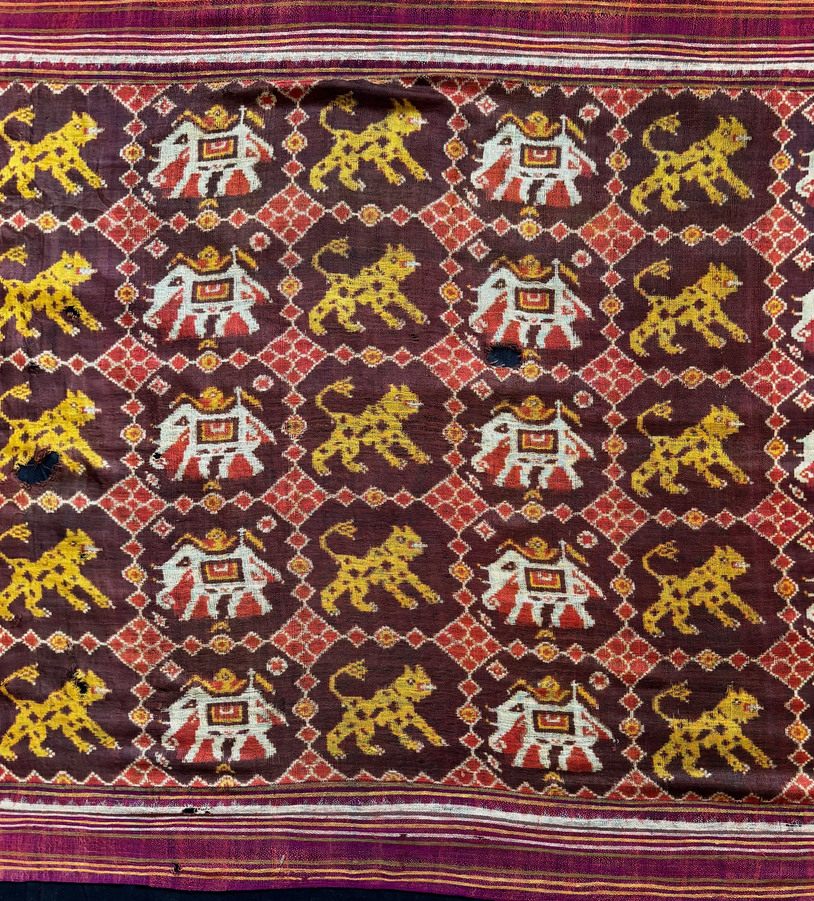Antique Patola Double Ikat Textiles