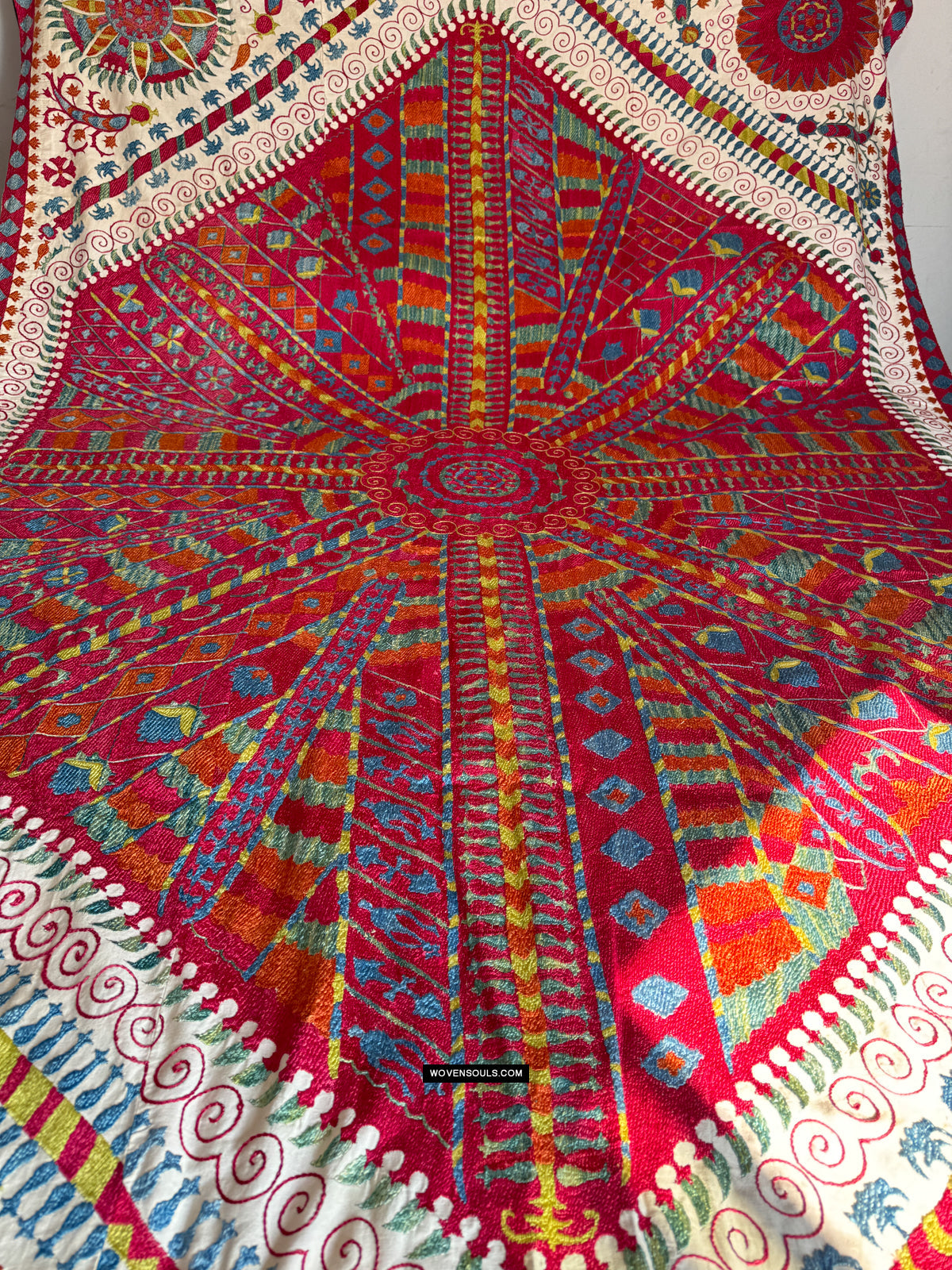 Antique Suzani Embroidery-WOVENSOULS Antique Textiles Decorative Art