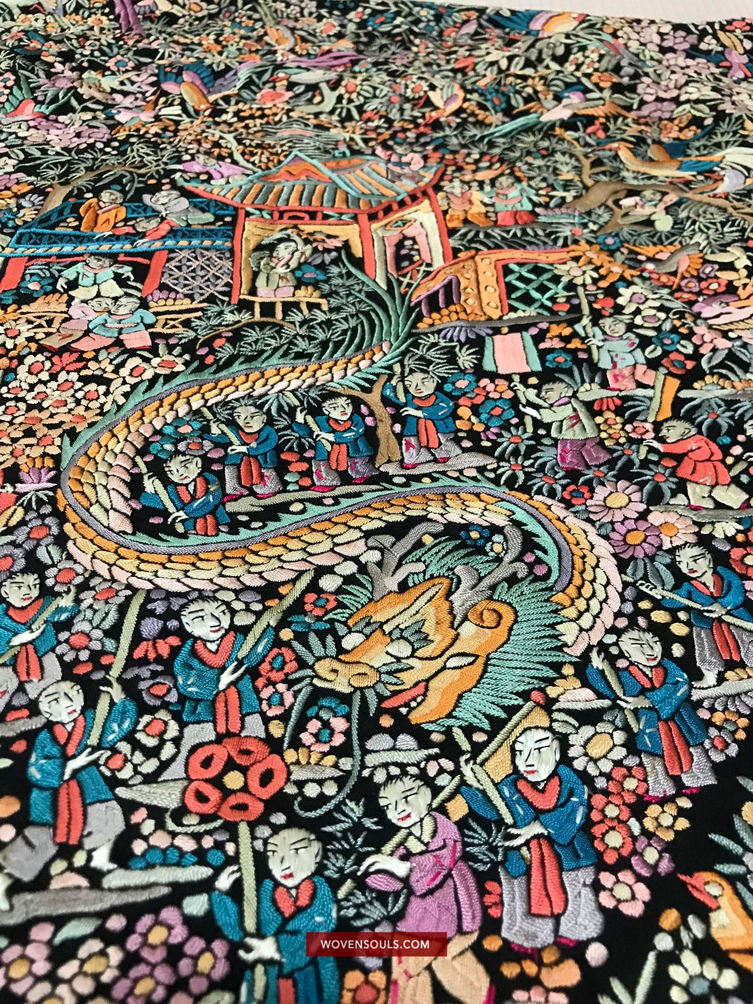 Antique Art with Dragon Motif-WOVENSOULS Antique Textiles Decorative Art