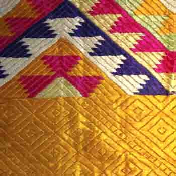 Antique Golden Phulkaris - Punjab-WOVENSOULS Antique Textiles Decorative Art