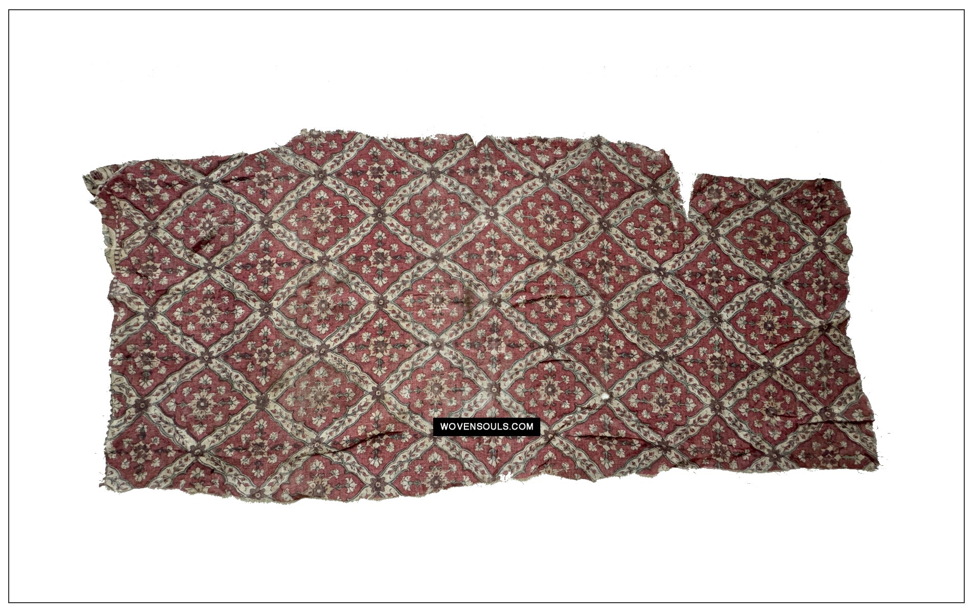 1899 Fragment de Toraja du textile du commerce indien antique