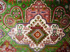 108 SOLD Green Qum Silk Rug Carpet superfine weaving - with Birds Gallery-2-WOVENSOULS-Antique-Vintage-Textiles-Art-Decor