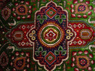 108 SOLD Green Qum Silk Rug Carpet superfine weaving - with Birds Gallery-2-WOVENSOULS-Antique-Vintage-Textiles-Art-Decor