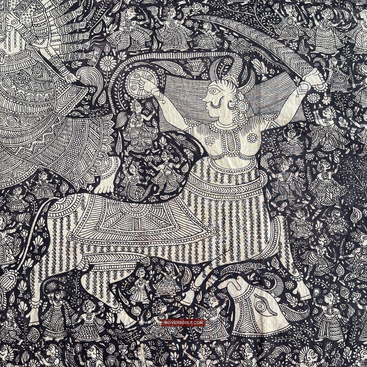 1117 Superfine Kalamkari Artwork - Museum Quality-WOVENSOULS Antique Textiles &amp; Art Gallery