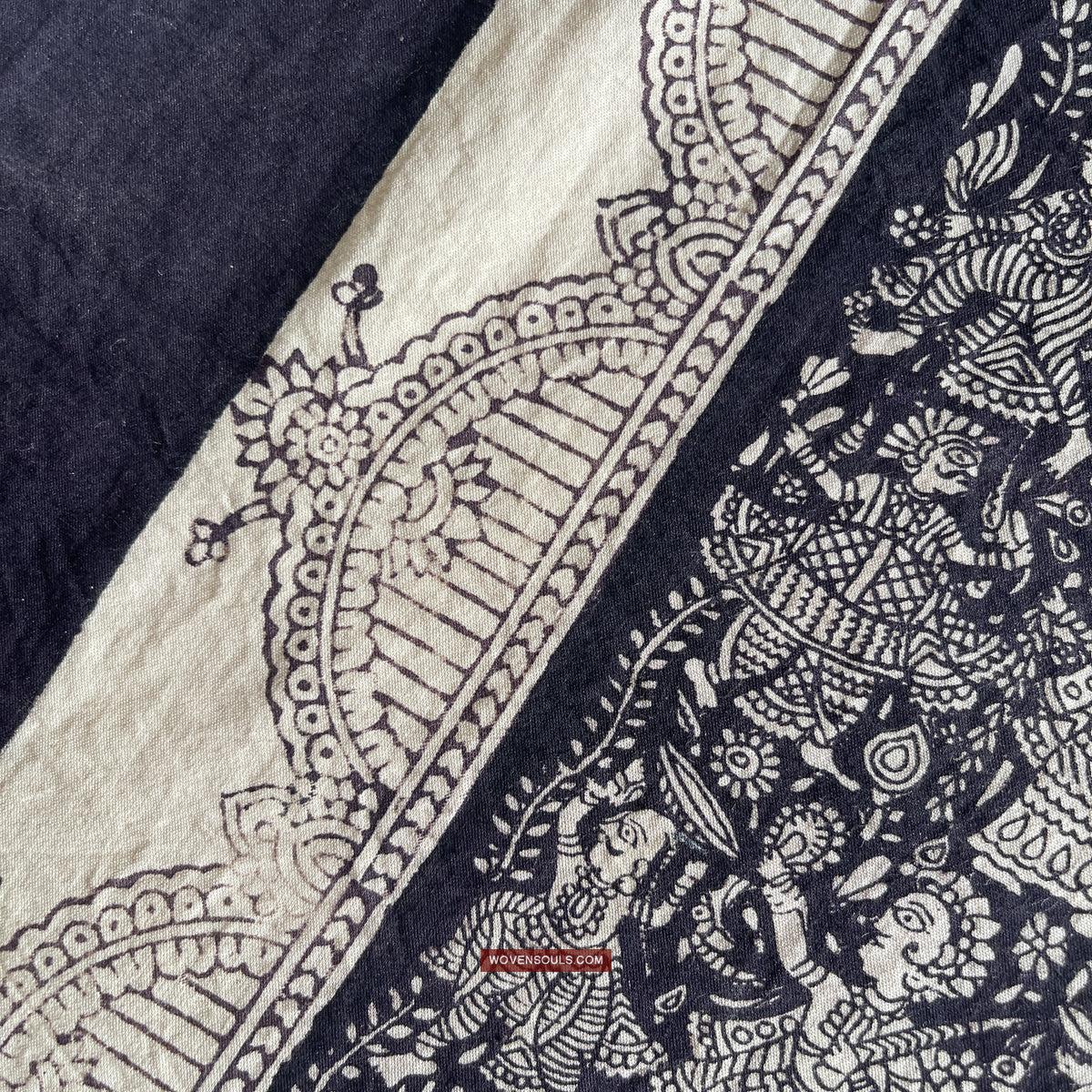 1117 Superfine Kalamkari Artwork - Museum Quality-WOVENSOULS Antique Textiles &amp; Art Gallery