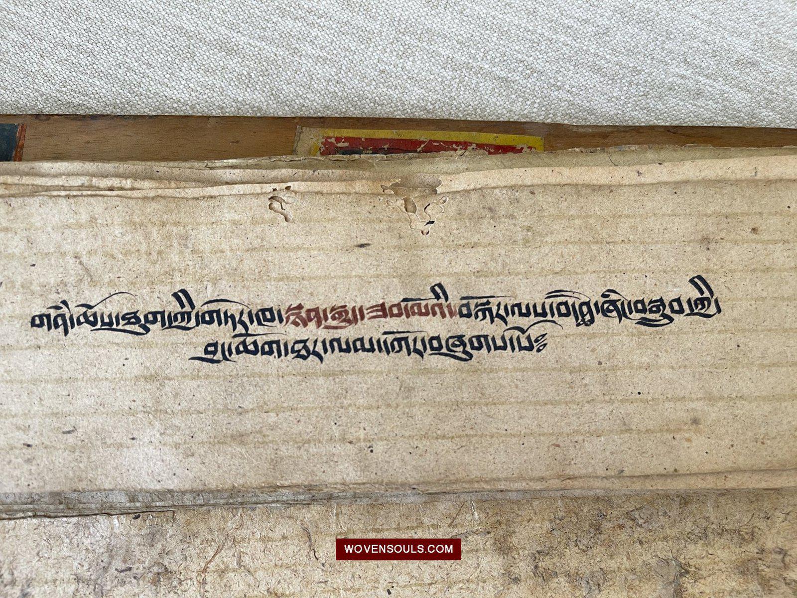 1139 Antique Tibetan Buddhist Manuscript with Covers-WOVENSOULS-Antique-Vintage-Textiles-Art-Decor