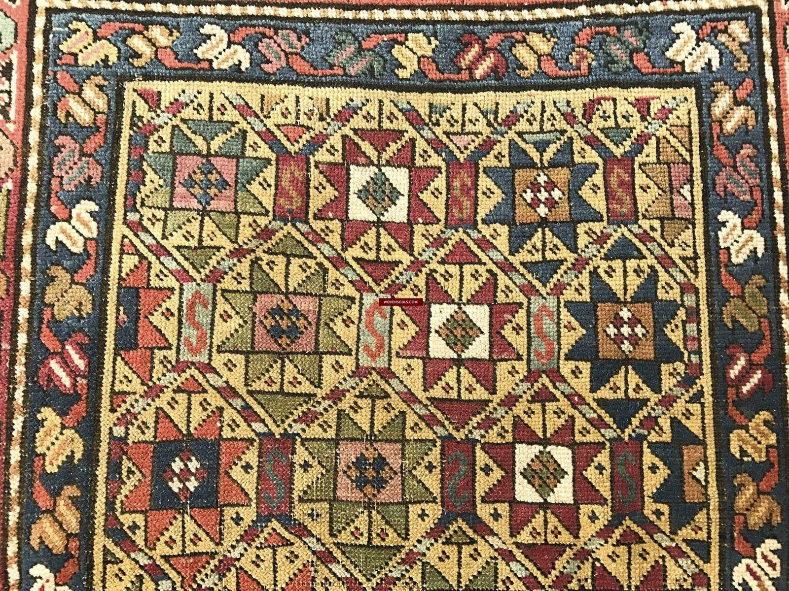 115 Antique Star Lattice Gendge Rug - Gallery-2-WOVENSOULS-Antique-Vintage-Textiles-Art-Decor