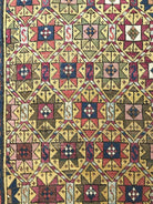 115 Antique Star Lattice Gendge Rug - Gallery-2-WOVENSOULS-Antique-Vintage-Textiles-Art-Decor