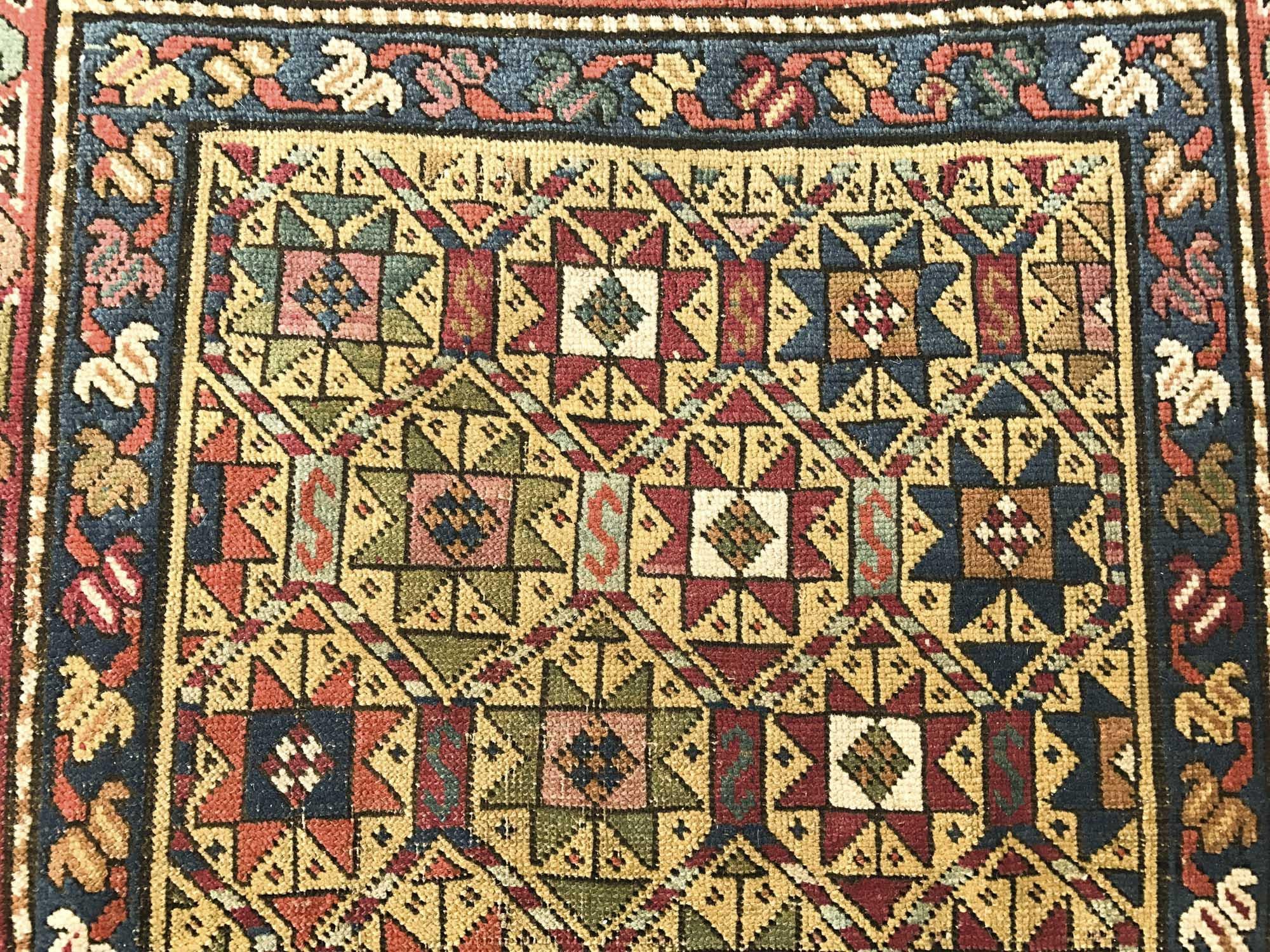 115 Antique Star Lattice Gendge Rug - Gallery-2-WOVENSOULS Antique Textiles &amp; Art Gallery