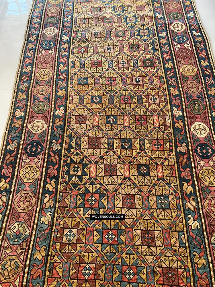 115 Antique Star Lattice Gendge Rug - Gallery-2-WOVENSOULS Antique Textiles &amp; Art Gallery