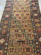 115 Antique Star Lattice Gendge Rug - Gallery-2-WOVENSOULS Antique Textiles &amp; Art Gallery