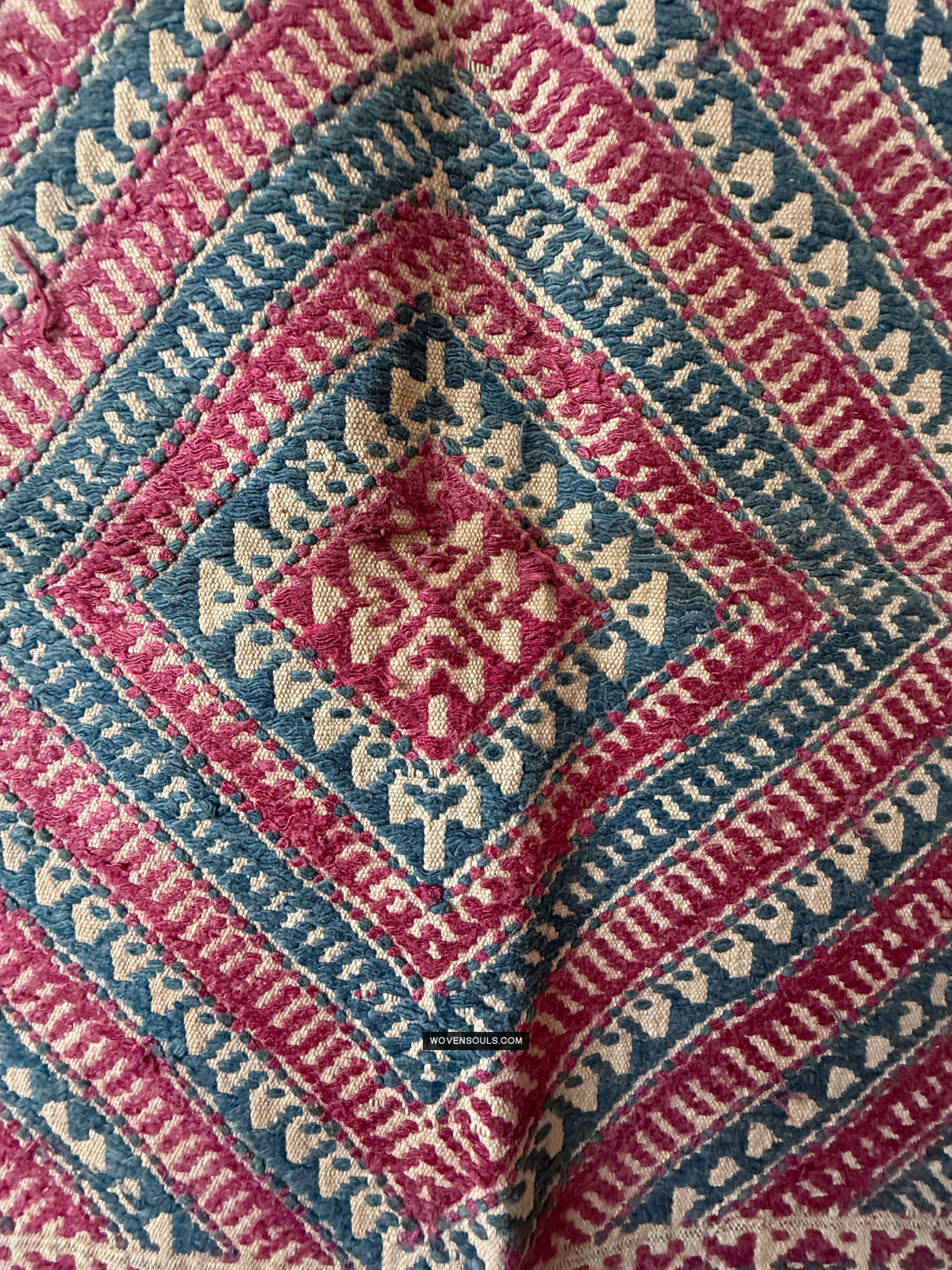 1229 Antique Bhutan Textile Handwoven Shawl-TEXTILE - Museum-quality Decor & Ethnographic Art Gallery