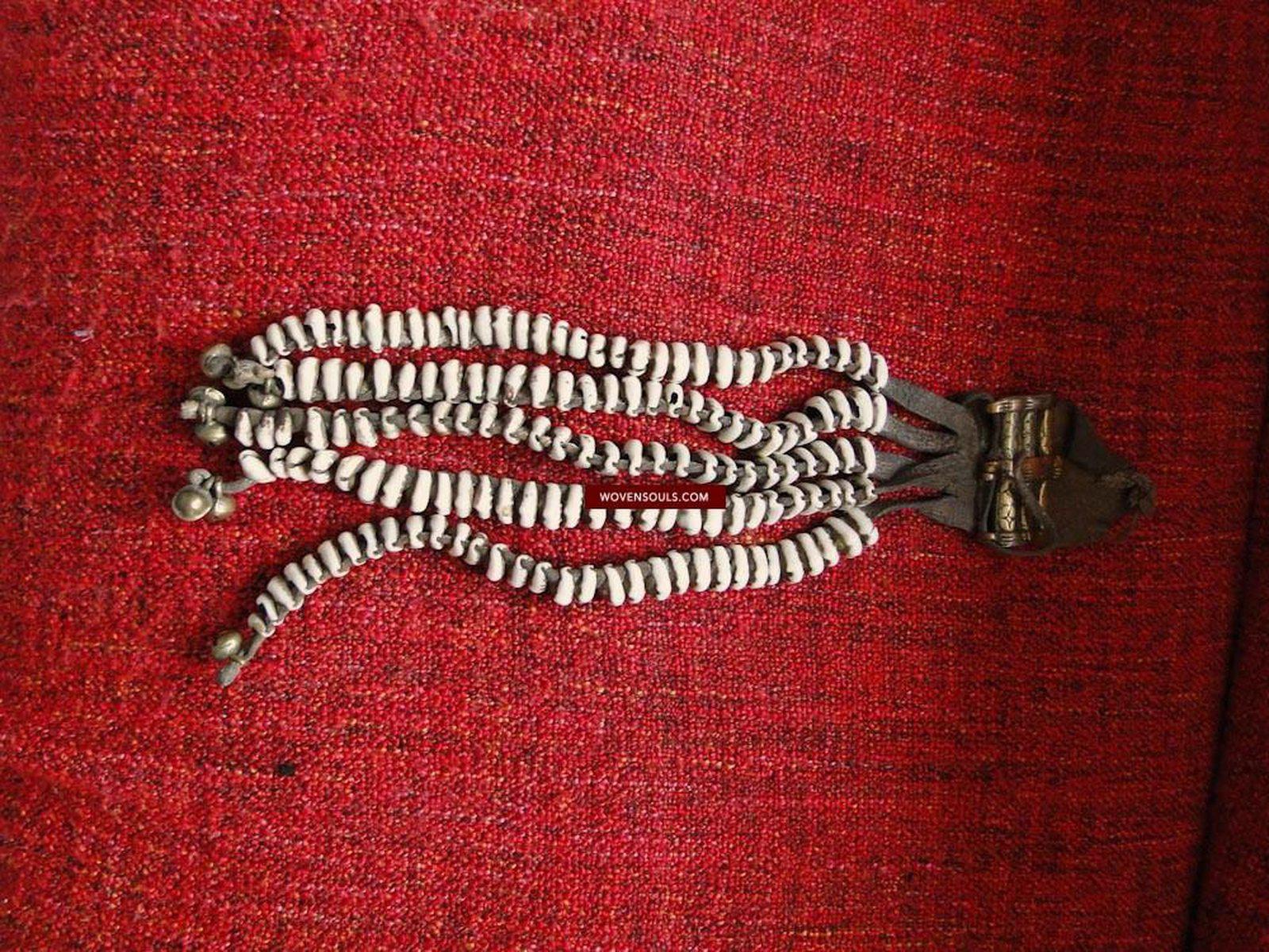 124 Antique Tibetan Nomadic Belt Cowrie Shell Ornament Jewelry - SOLD-WOVENSOULS-Antique-Vintage-Textiles-Art-Decor